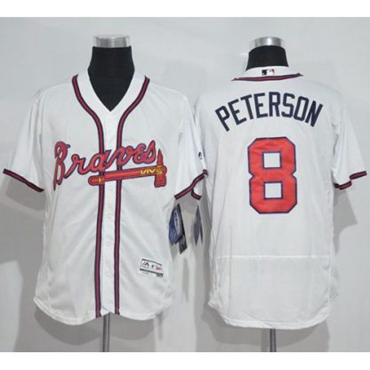 Atlanta Braves #8 Jace Peterson White Flexbase Authentic Collection Stitched MLB Jersey