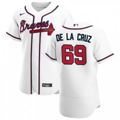 Atlanta Atlanta Braves #69 Jasseel De La Cruz Men's Nike White Home 2020 Authentic Player MLB Jersey