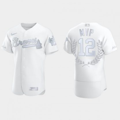 Atlanta Atlanta Braves #12 Jorge Soler Men's Nike 2021 World Series Champions Patch MLB Authentic Player Jersey - White
