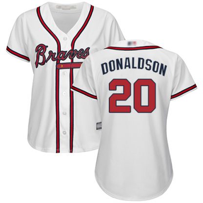 Atlanta Braves #20 Josh Donaldson White Home Women's Stitched MLB Jersey
