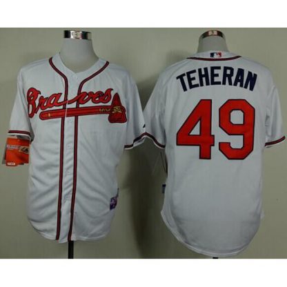 Atlanta Braves #49 Julio Teheran White Cool Base Stitched MLB Jersey