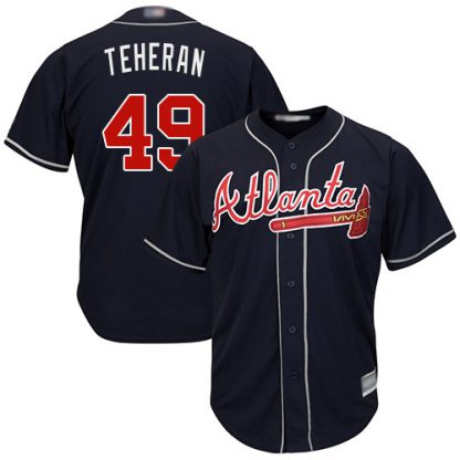 Atlanta Braves #49 Julio Teheran Navy Blue Cool Base Stitched MLB Jersey