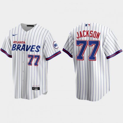 Atlanta Atlanta Braves #77 Luke Jackson White Men's Nike 2021 City Connect Replica MLB Jersey