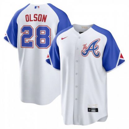 Atlanta Atlanta Braves #28 Matt Olson 2023 City Connect Men's Nike Atlanta Jersey - White
