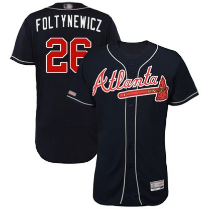 Atlanta Braves #26 Mike Foltynewicz Navy Blue Flexbase Authentic Collection Stitched MLB Jersey