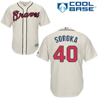 Atlanta Braves #40 Mike Soroka Cream New Cool Base Stitched MLB Jersey