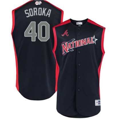 Atlanta Braves #40 Mike Soroka Navy 2019 All-Star National League Stitched MLB Jersey