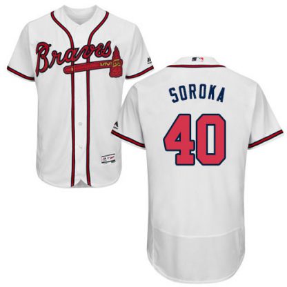 Atlanta Braves #40 Mike Soroka White Flexbase Authentic Collection Stitched MLB Jersey