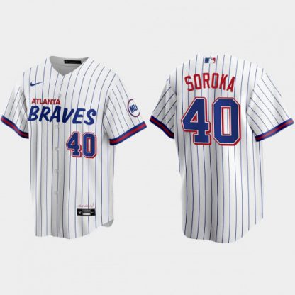 Atlanta Atlanta Braves #40 Mike Soroka White Men's Nike 2021 City Connect Replica MLB Jersey