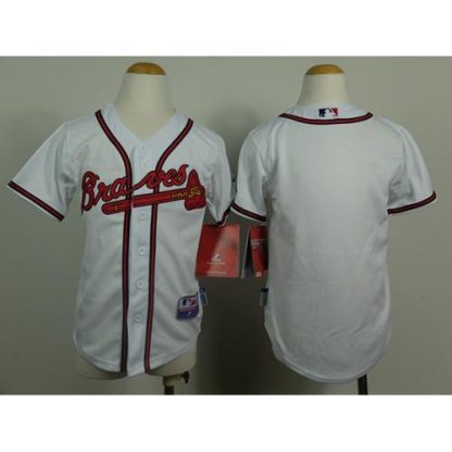 Atlanta Braves Blank White Cool Base Stitched Youth MLB Jersey