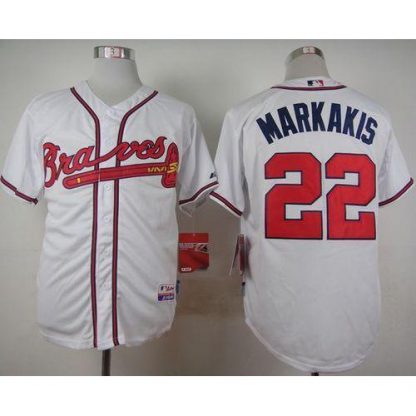 Atlanta Braves #22 Nick Markakis White Cool Base Stitched MLB Jersey