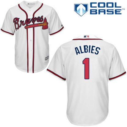 Atlanta Braves #1 Ozzie Albies White New Cool Base Stitched MLB Jersey