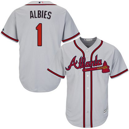 Atlanta Braves #1 Ozzie Albies Grey New Cool Base Stitched MLB Jersey