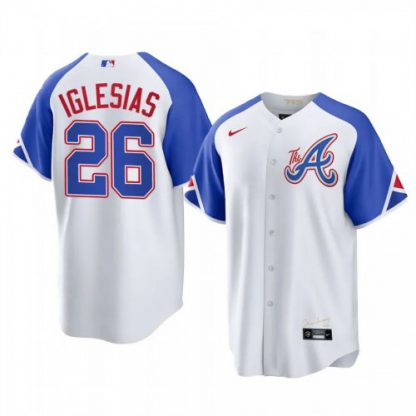 Atlanta Atlanta Braves #26 Raisel Iglesias 2023 City Connect Men's Nike Atlanta Jersey - White