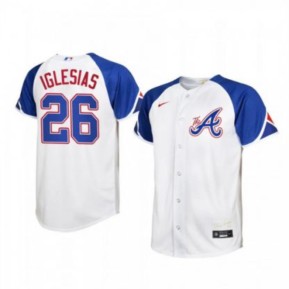 Atlanta Atlanta Braves #26 Raisel Iglesias 2023 City Connect Youth Nike Atlanta Jersey - White