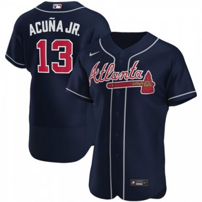 Atlanta Atlanta Braves #13 Ronald Acuna Jr. Men's Nike Navy Alternate 2020 Authentic Player MLB Jersey