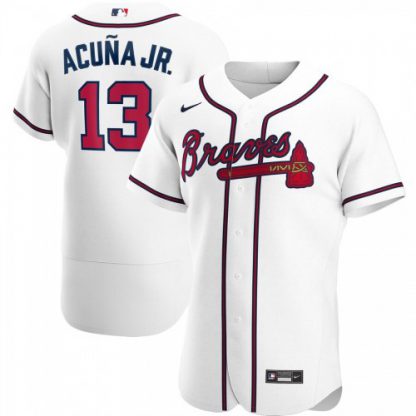 Atlanta Atlanta Braves #13 Ronald Acuna Jr. Men's Nike White Home 2020 Authentic Player MLB Jersey