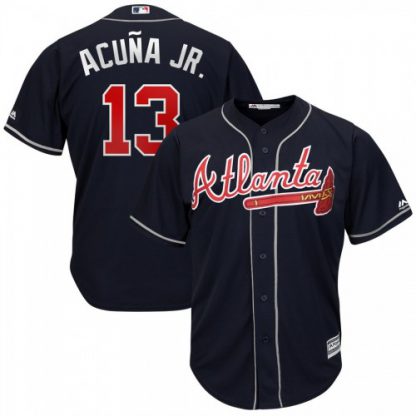Atlanta Braves #13 Ronald Acuna Jr. Navy 2019 Alternate Official Cool Base Stitched MLB Jersey