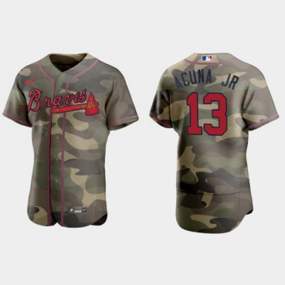 Atlanta Atlanta Braves #13 Ronald Acuna Jr. Men's Nike 2021 Armed Forces Day Authentic MLB Jersey -Camo