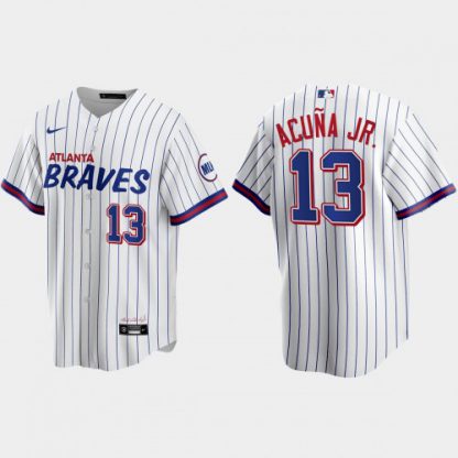 Atlanta Atlanta Braves #13 Ronald Acuna Jr. White Men's Nike 2021 City Connect Replica MLB Jersey