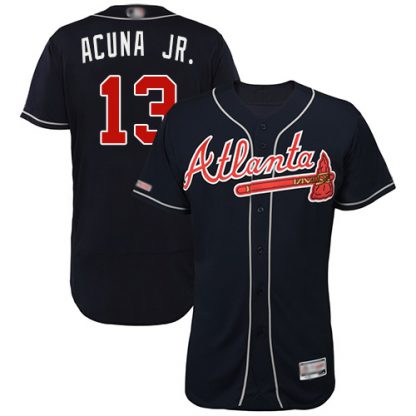 Atlanta Braves #13 Ronald Acuna Jr. Navy Blue Flexbase Authentic Collection Stitched MLB Jersey