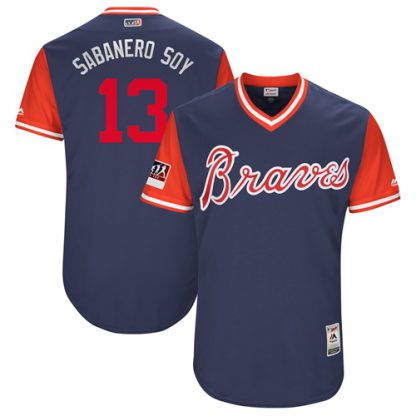 Atlanta Braves #13 Ronald Acuna Jr. Navy "Sabanero Soy" Players Weekend Authentic Stitched MLB Jersey