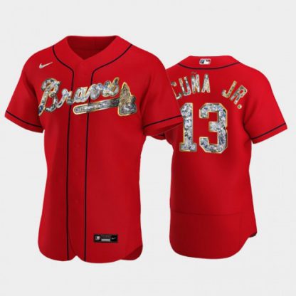 Atlanta Atlanta Braves #13 Ronald Acuna Jr. Men's Nike Diamond Edition MLB Jersey - Red