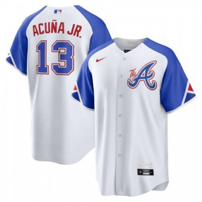 Atlanta Atlanta Braves #13 Ronald Acuna 2023 City Connect Men's Nike Atlanta Jersey - White