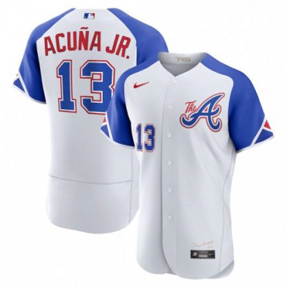 Atlanta Atlanta Braves #13 Ronald Acuna 2023 City Connect Men's Nike Authentic Jersey - White