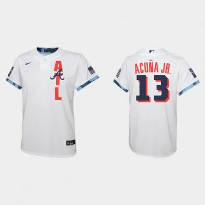 Atlanta Atlanta Braves #13 Ronald Acuna Jr. Youth 2021 Mlb All Star Game White Jersey