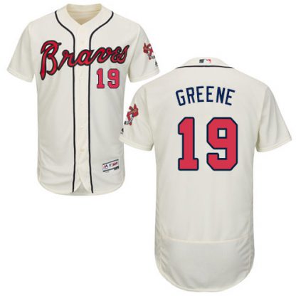 Atlanta Braves #19 Shane Greene Cream Flexbase Authentic Collection Stitched MLB Jersey