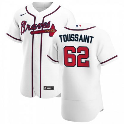 Atlanta Atlanta Braves #62 Touki Toussaint Men's Nike White Home 2020 Authentic Player MLB Jersey