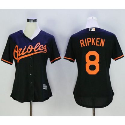 Baltimore Orioles #8 Cal Ripken Black Women's Alternate Stitched MLB Jersey