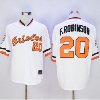 Mitchell And Ness Baltimore Orioles #20 Frank Robinson White Stitched MLB Jersey