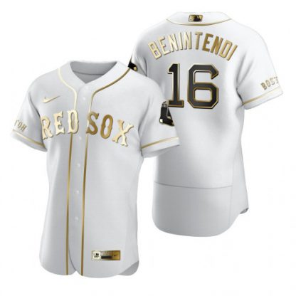 Boston Boston Red Sox #16 Andrew Benintendi White Nike Men's Authentic Golden Edition MLB Jersey
