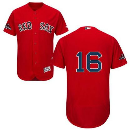 Boston Red Sox #16 Andrew Benintendi Red Flexbase Authentic Collection 2018 World Series Champions Stitched MLB Jersey