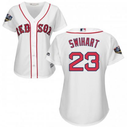 Boston Red Sox #23 Blake Swihart White Home 2018 World Series Women's Stitched MLB Jersey