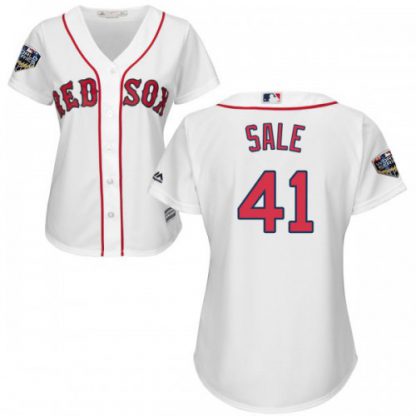 Boston Red Sox #41 Chris Sale White Home 2018 World Series Women's Stitched MLB Jersey
