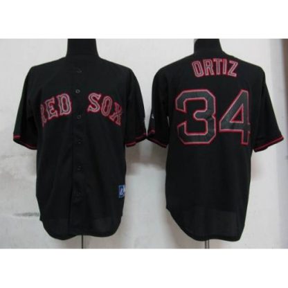 Boston Red Sox #34 David Ortiz Black Fashion Stitched MLB Jersey