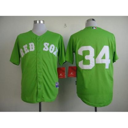 Boston Red Sox #34 David Ortiz Green Cool Base Stitched MLB Jersey