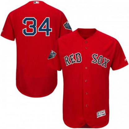 Boston Red Sox #34 David Ortiz Red Flexbase Authentic Collection 2018 World Series Stitched MLB Jersey
