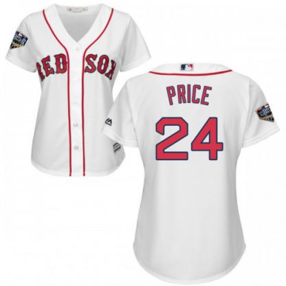 Boston Red Sox #24 David Price White Home 2018 World Series Women's Stitched MLB Jersey