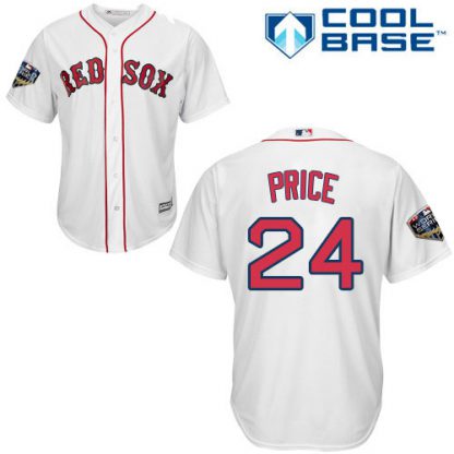 Boston Red Sox #24 David Price White Cool Base 2018 World Series Stitched Youth MLB Jersey