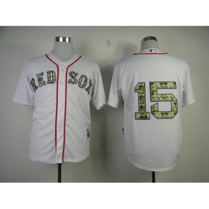 Boston Red Sox #15 Dustin Pedroia White USMC Cool Base Stitched MLB Jersey