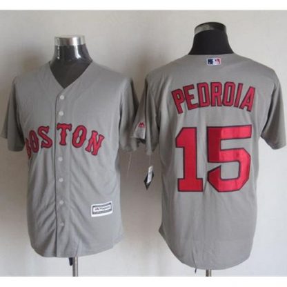 Boston Red Sox #15 Dustin Pedroia Grey New Cool Base Stitched MLB Jersey