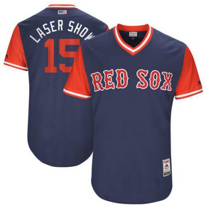 Boston Red Sox #15 Dustin Pedroia Navy "Laser Show" Players Weekend Authentic Stitched MLB Jersey