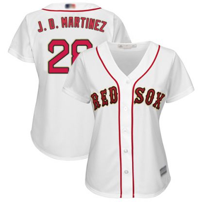 Boston Red Sox #28 J. D. Martinez White 2019 Gold Program Cool Base Women's Stitched MLB Jersey