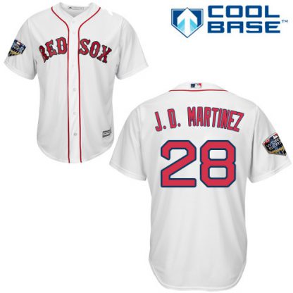 Boston Red Sox #28 J. D. Martinez White New Cool Base 2018 World Series Stitched MLB Jersey