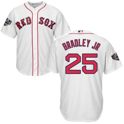 Boston Red Sox #25 Jackie Bradley Jr White Cool Base 2018 World Series Stitched Youth MLB Jersey