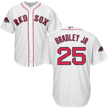 Boston Red Sox #25 Jackie Bradley Jr White Cool Base 2018 World Series Champions Stitched Youth MLB Jersey